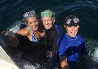 An image of our dive guests with their dive gear in action on a California Shark Diving Adventure.